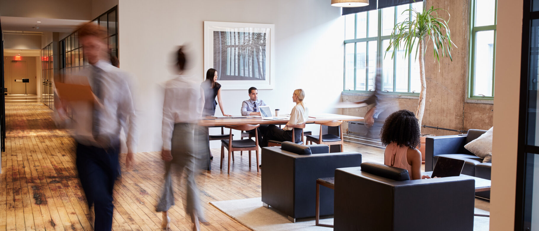 busy coworking office