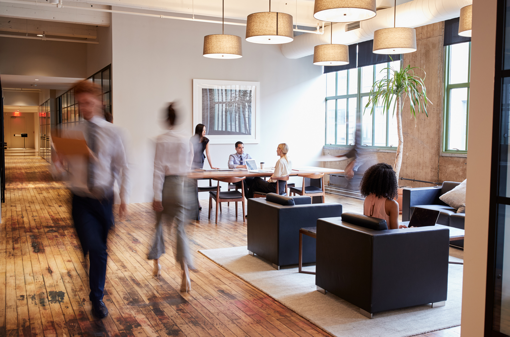 busy coworking office