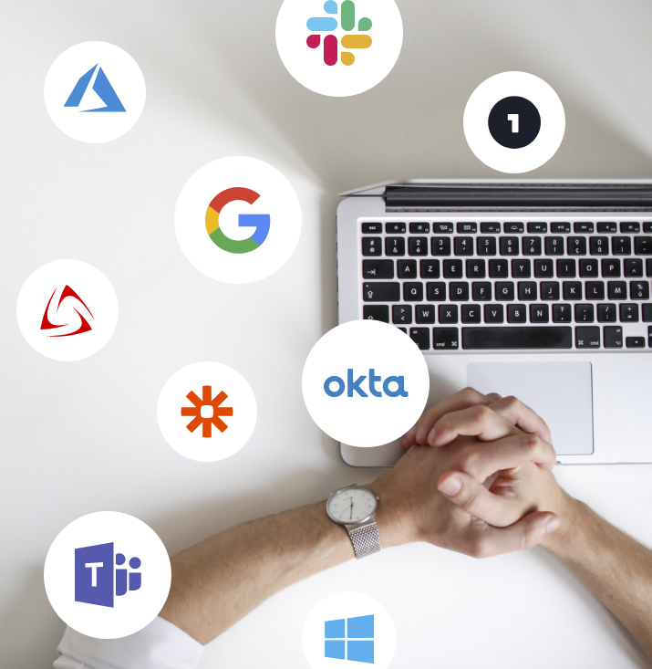 laptop with logos of Genea integrations