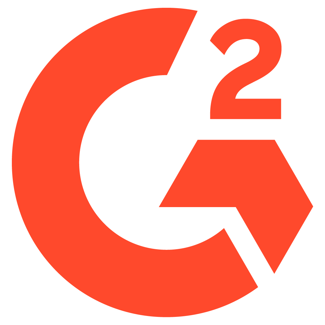 Logo of G2 featuring a stylized red G with the number 2 integrated into the design, creating an arrow shape, symbolizing forward-thinking innovation in coworking space security.