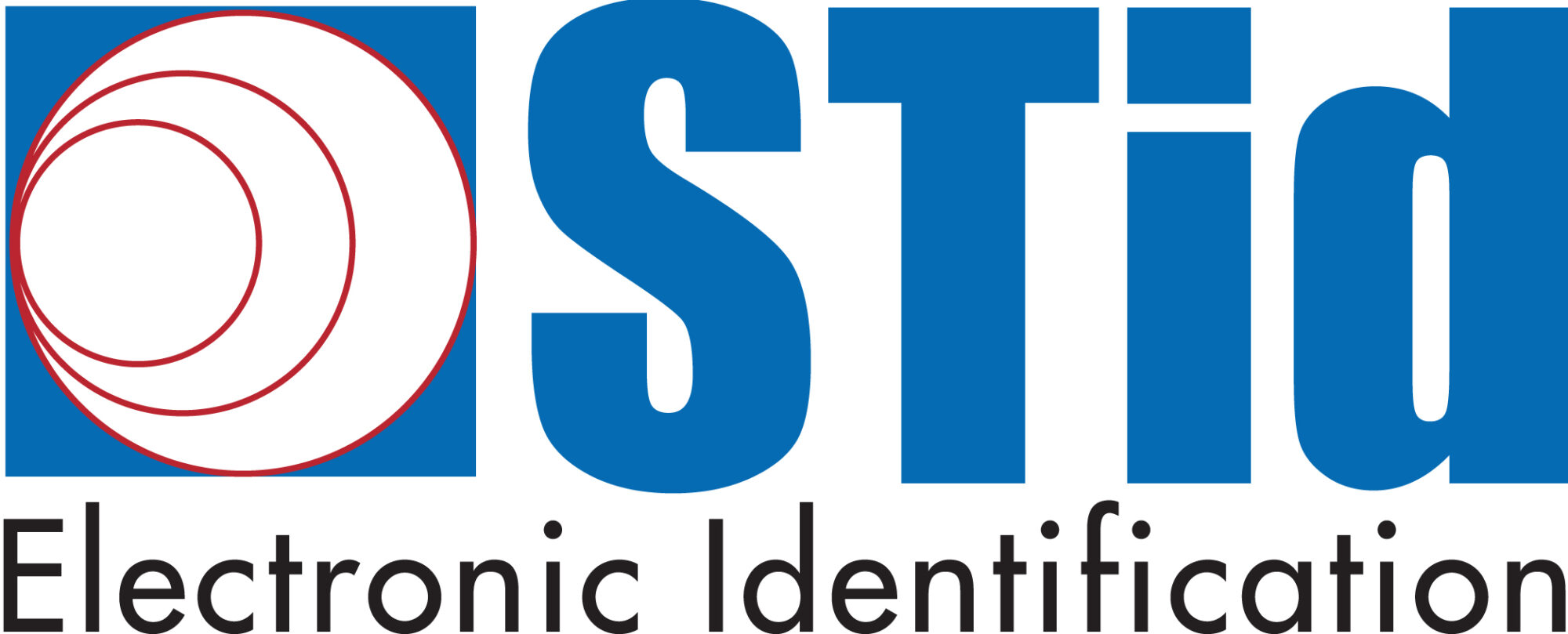 Logo of STid Electronic Identification, showcasing a blue square with white and red concentric circles on the left. Bold blue letters spell out STid, with the text Electronic Identification in black below. This design embodies their commitment to non-proprietary access control solutions.
